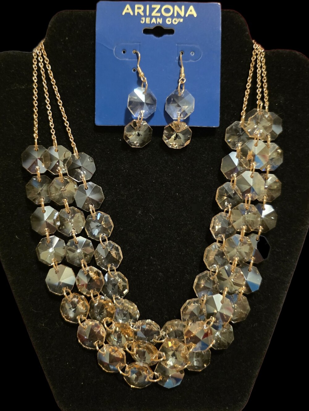 Faceted Crystal Necklace & Earring Set